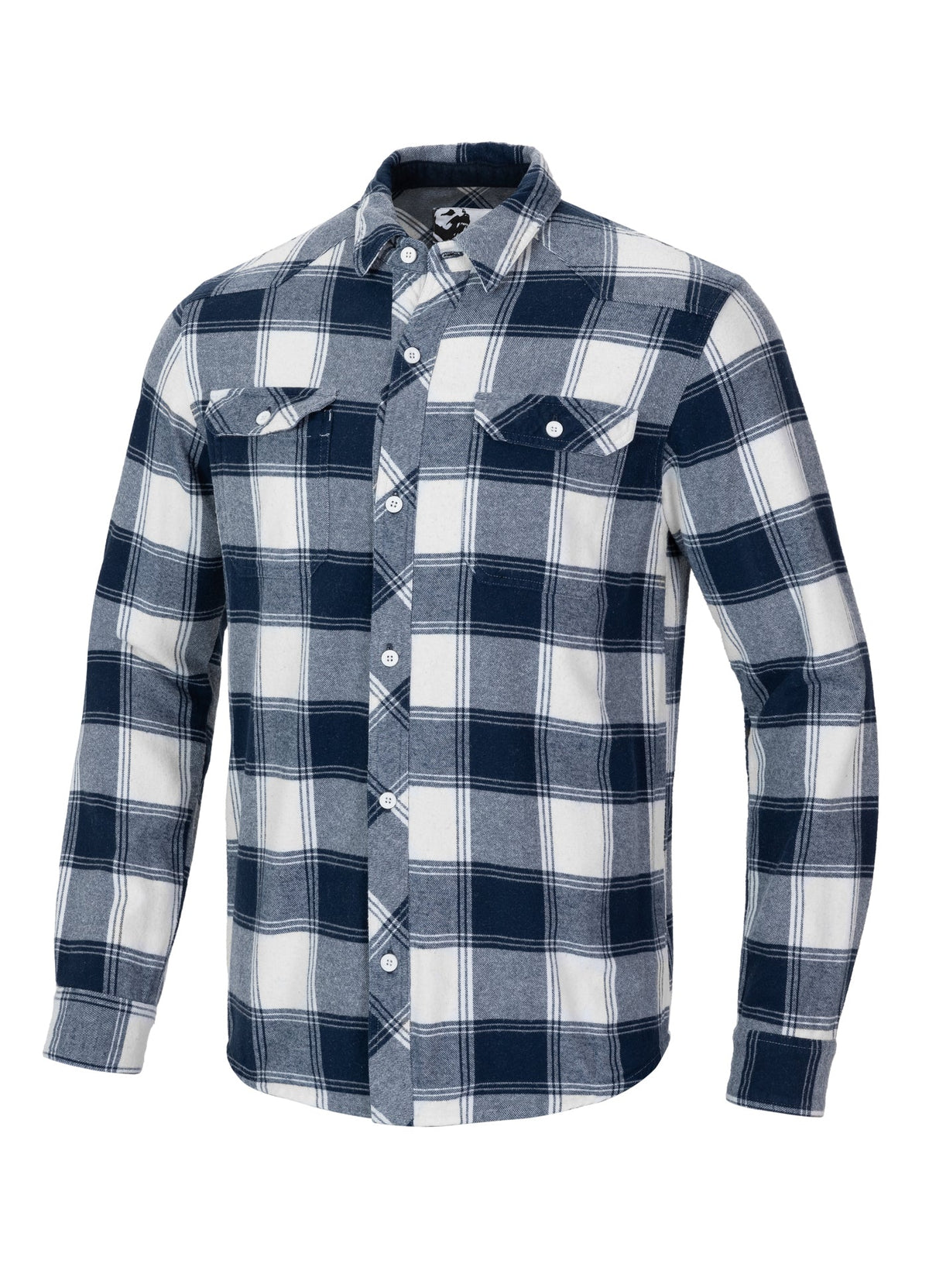 Mitchell - Dark Navy/White Flannel Shirt