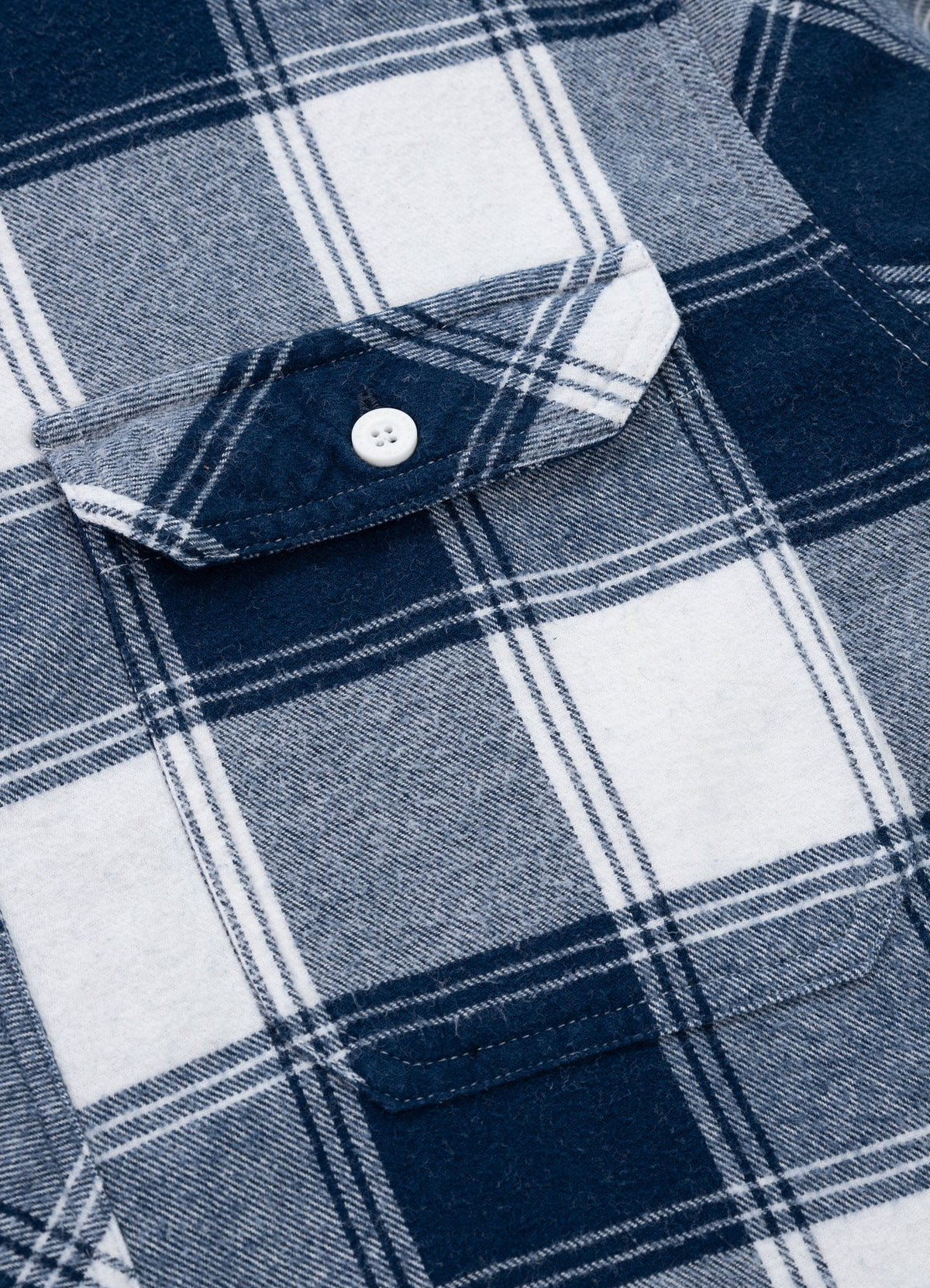 Mitchell - Dark Navy/White Flannel Shirt