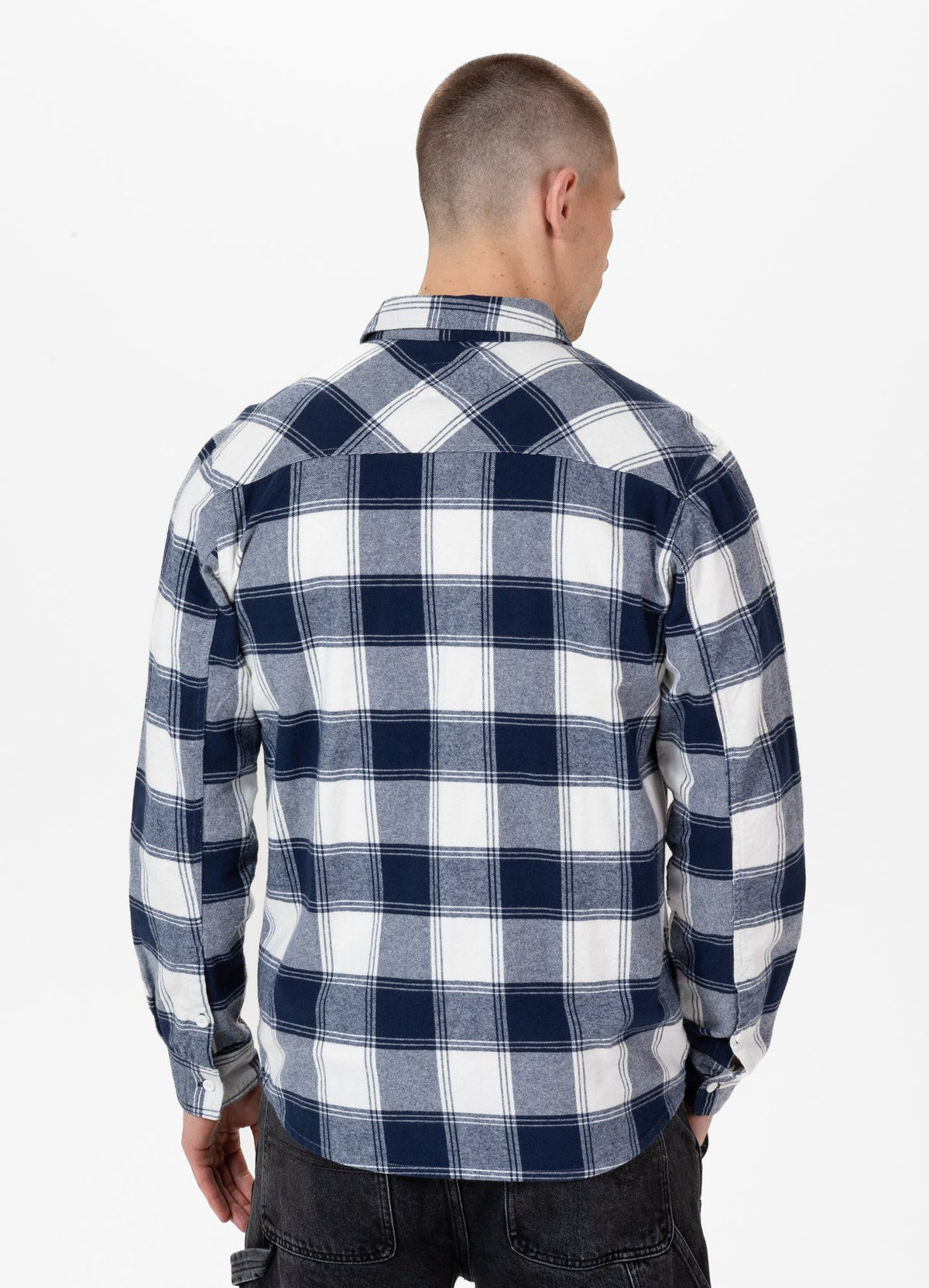 Mitchell - Dark Navy/White Flannel Shirt
