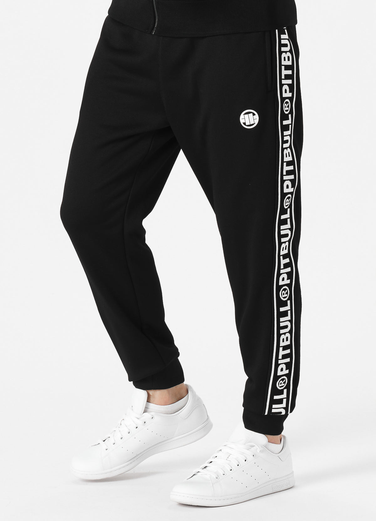 TAPE LOGO Black Track Pants