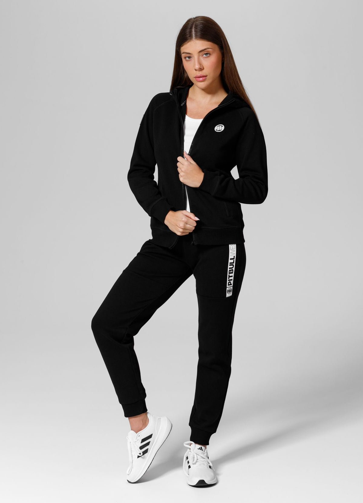Women&#39;s zip-up hoodie Fuchsia - Black