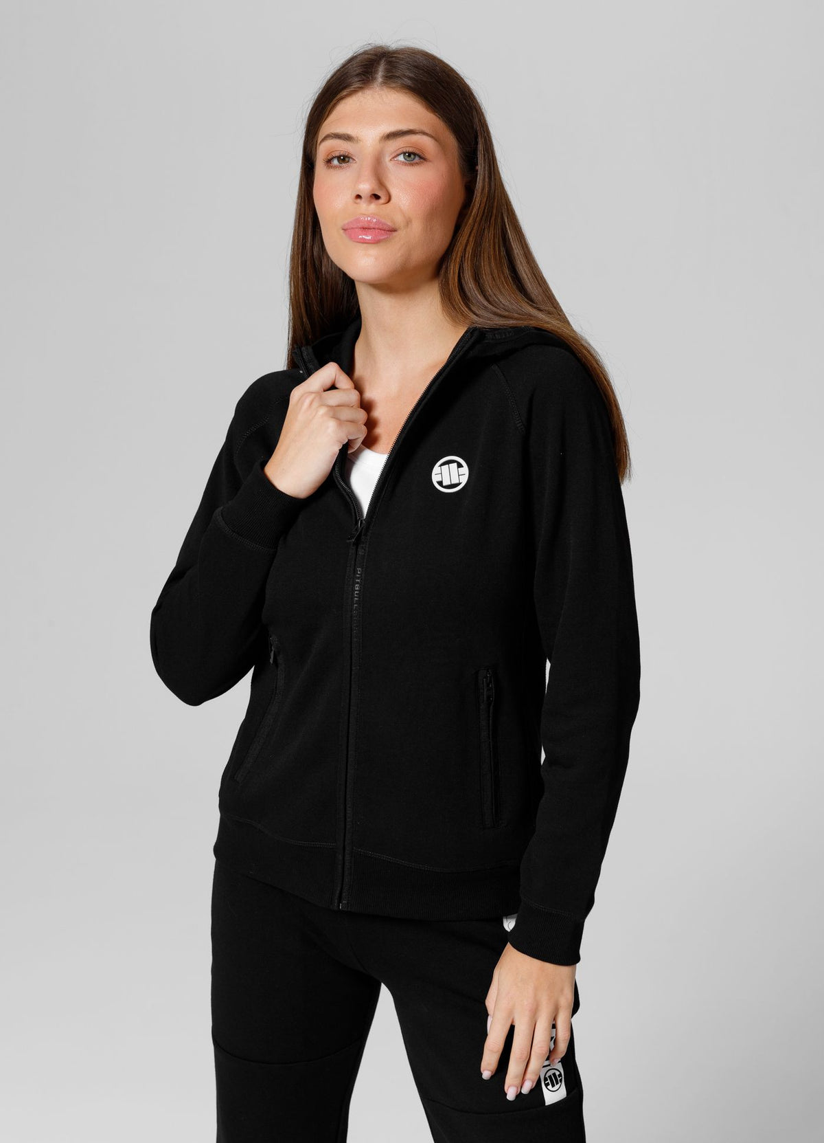 Women&#39;s zip-up hoodie Fuchsia - Black