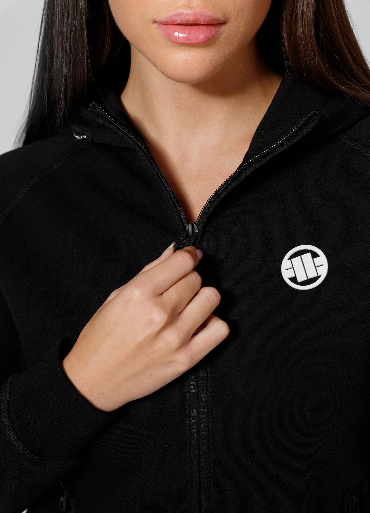 Women&#39;s zip-up hoodie Fuchsia - Black