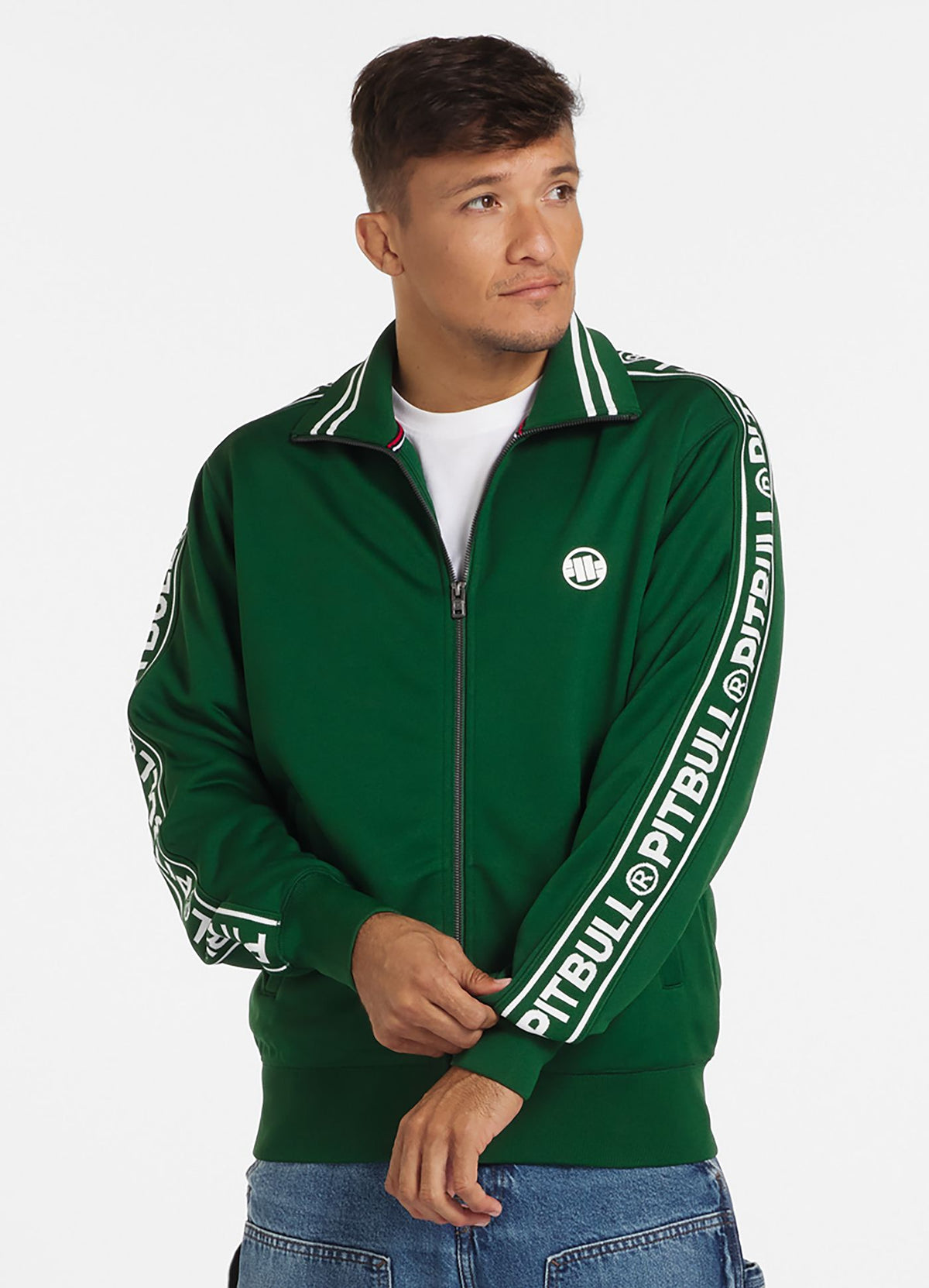Tape Logo Oldschool Sweatjacket - Green
