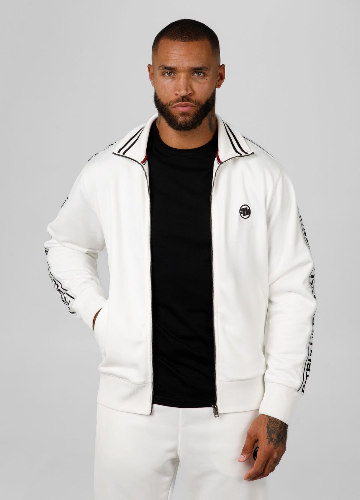 Tape Logo Oldschool Sweatjacket - White