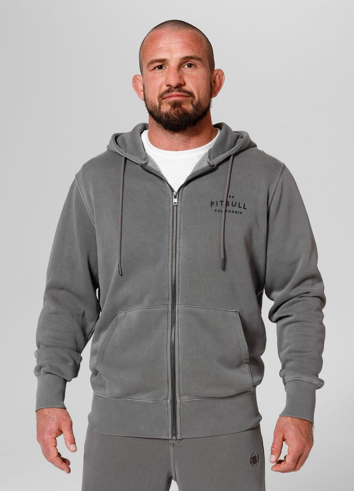 Zip Hoodie Washed Lancaster - Gray