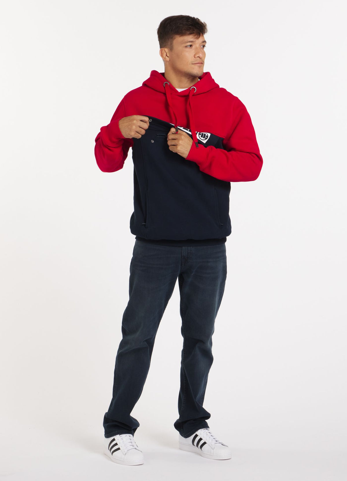 Hilltop Hoodie Terry - Red/Navy
