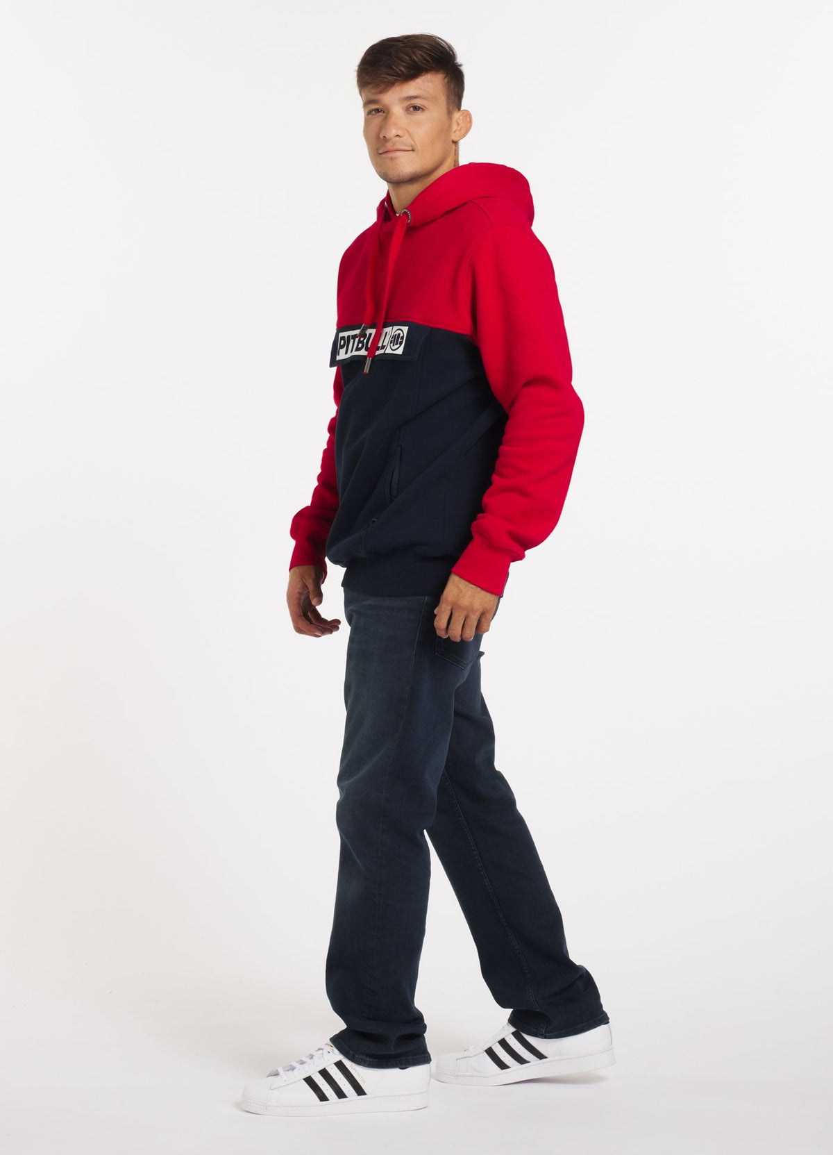 Hilltop Hoodie Terry - Red/Navy