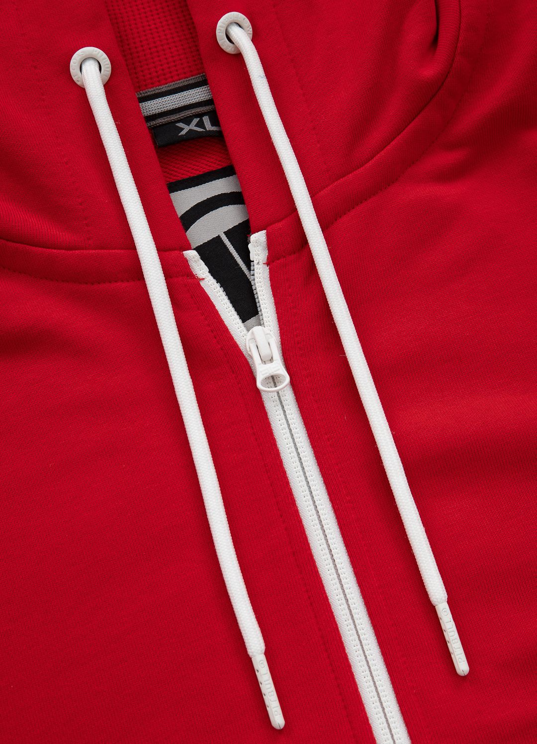 Zip Hoodie Terry Small Logo - Red