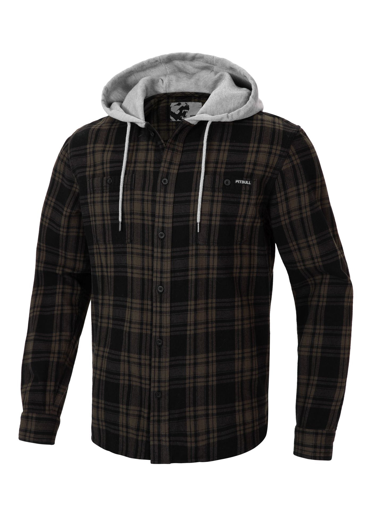 Woodson Hooded Flannel Shirt - Black/Olive