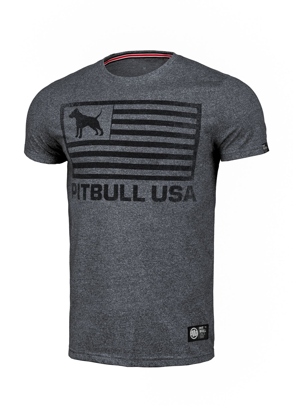 T-Shirt Custom Fit Pitbull USA - Gray
