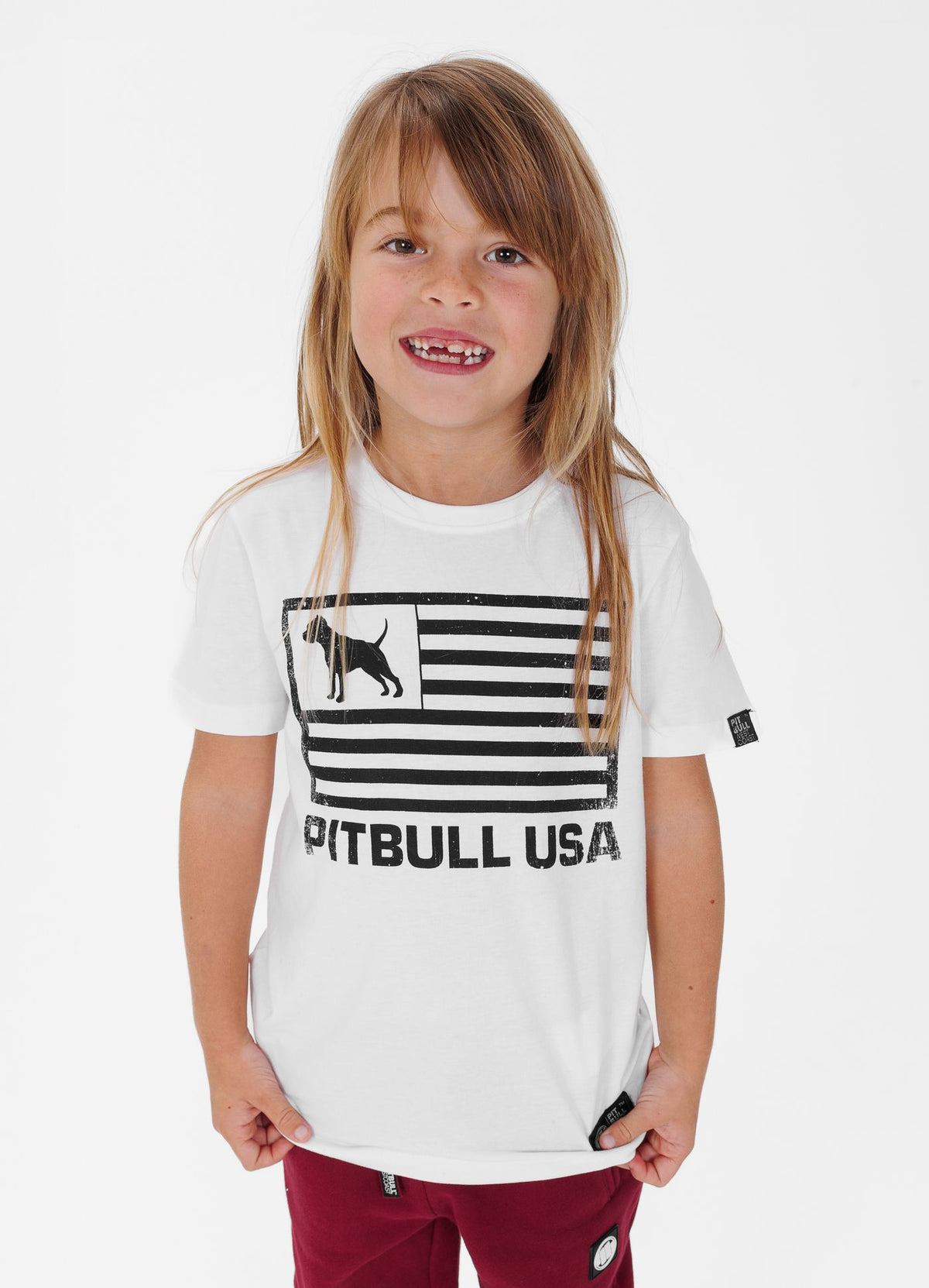 Pitbull USA - White Kids T-Shirt