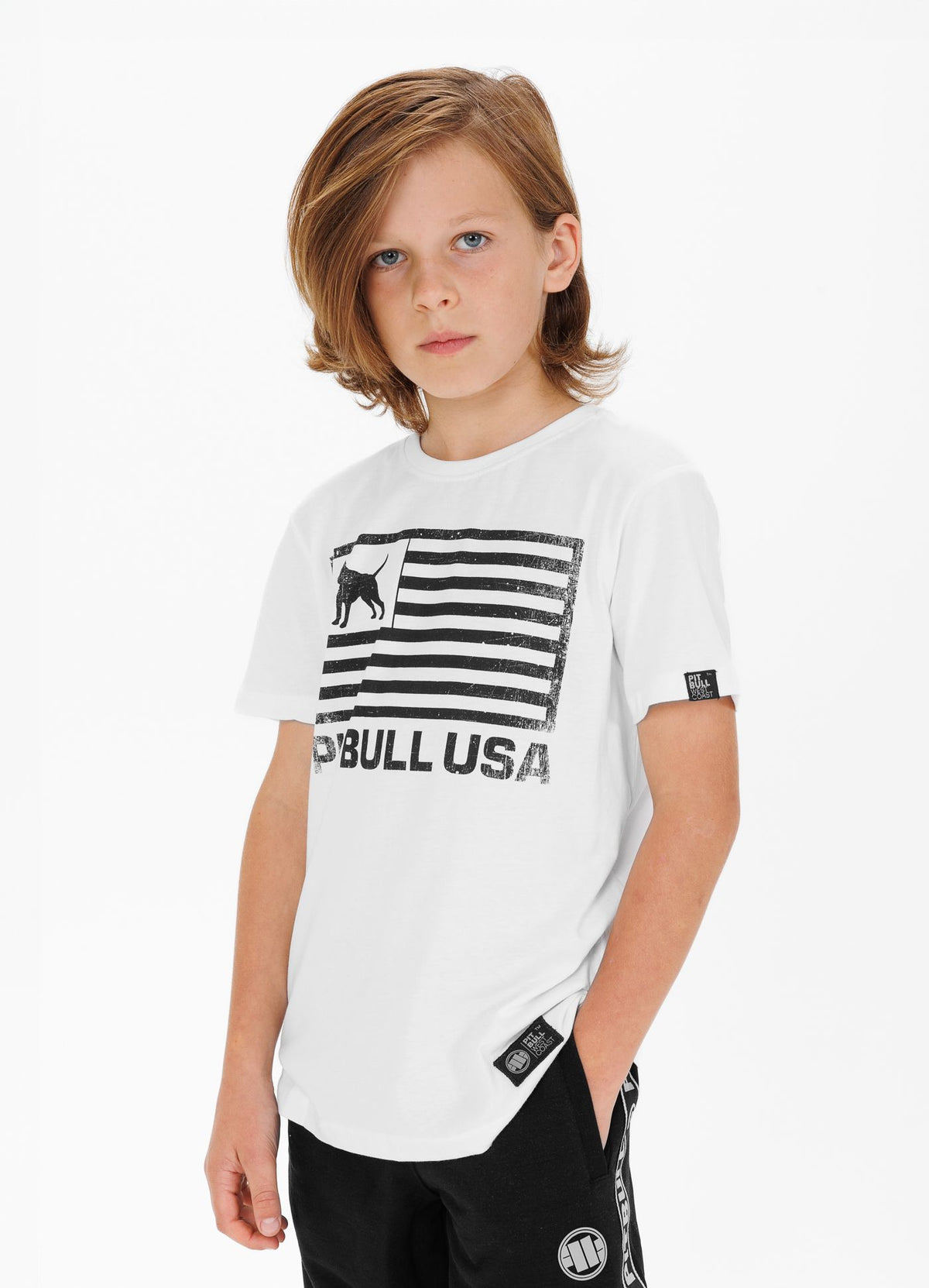 Pitbull USA - White Kids T-Shirt