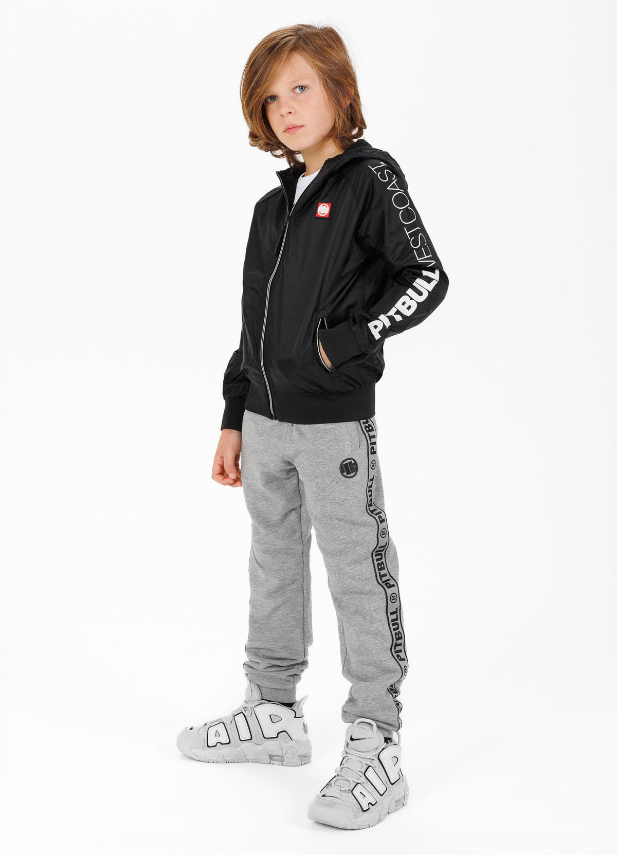 Athletic Sleeve Junior Hooded Jacket - Black