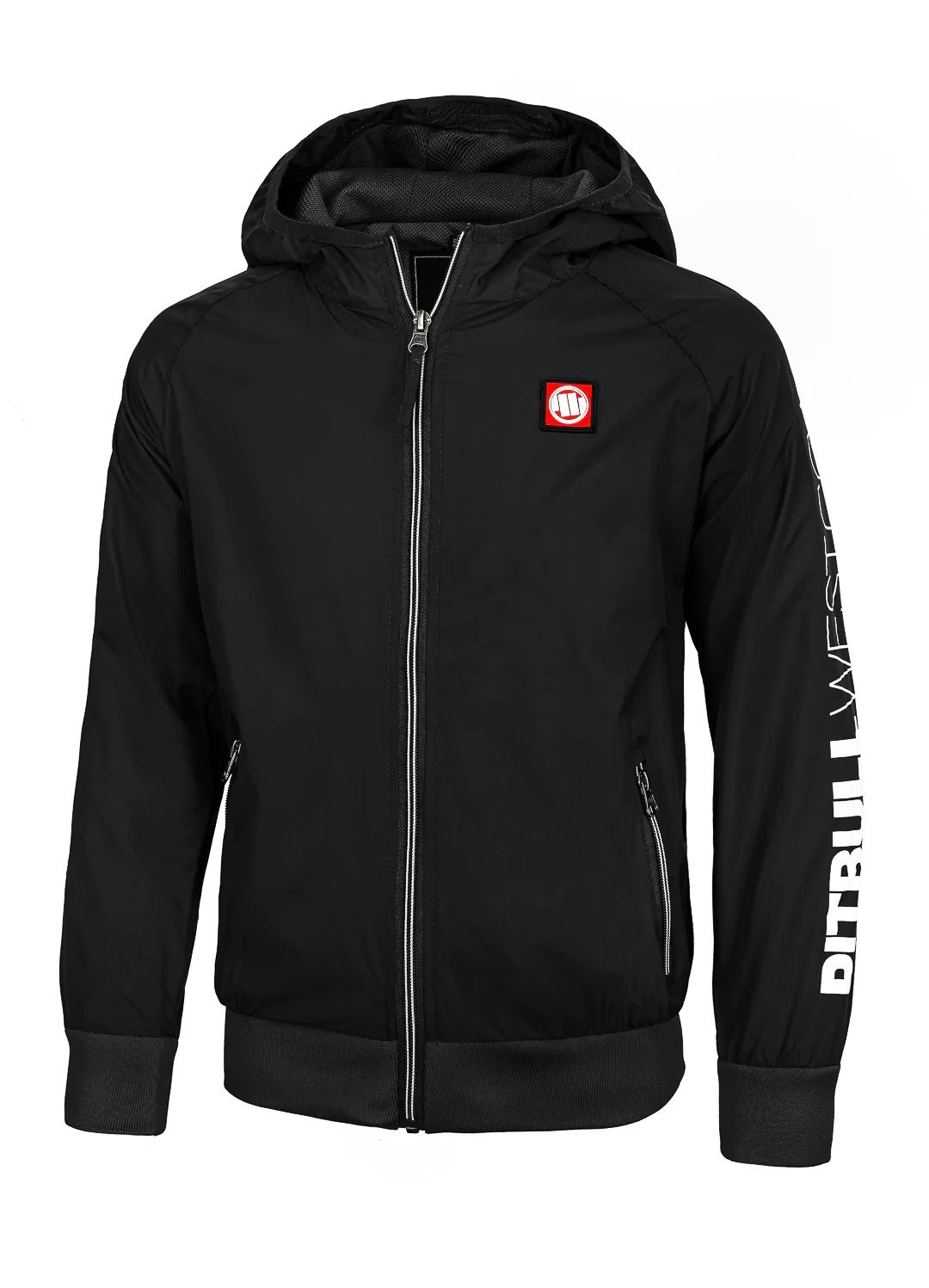 Athletic Sleeve Junior Hooded Jacket - Black