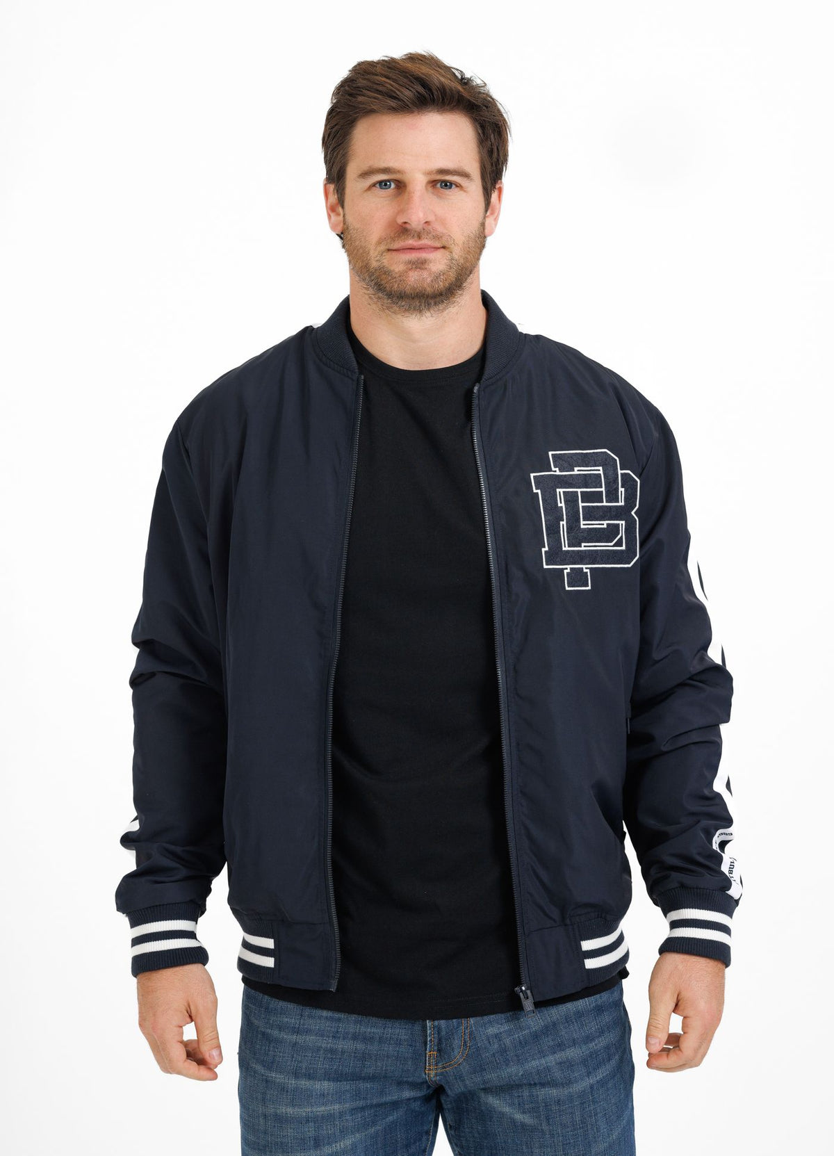 Harding Athletic Bomber Jacket - Navy