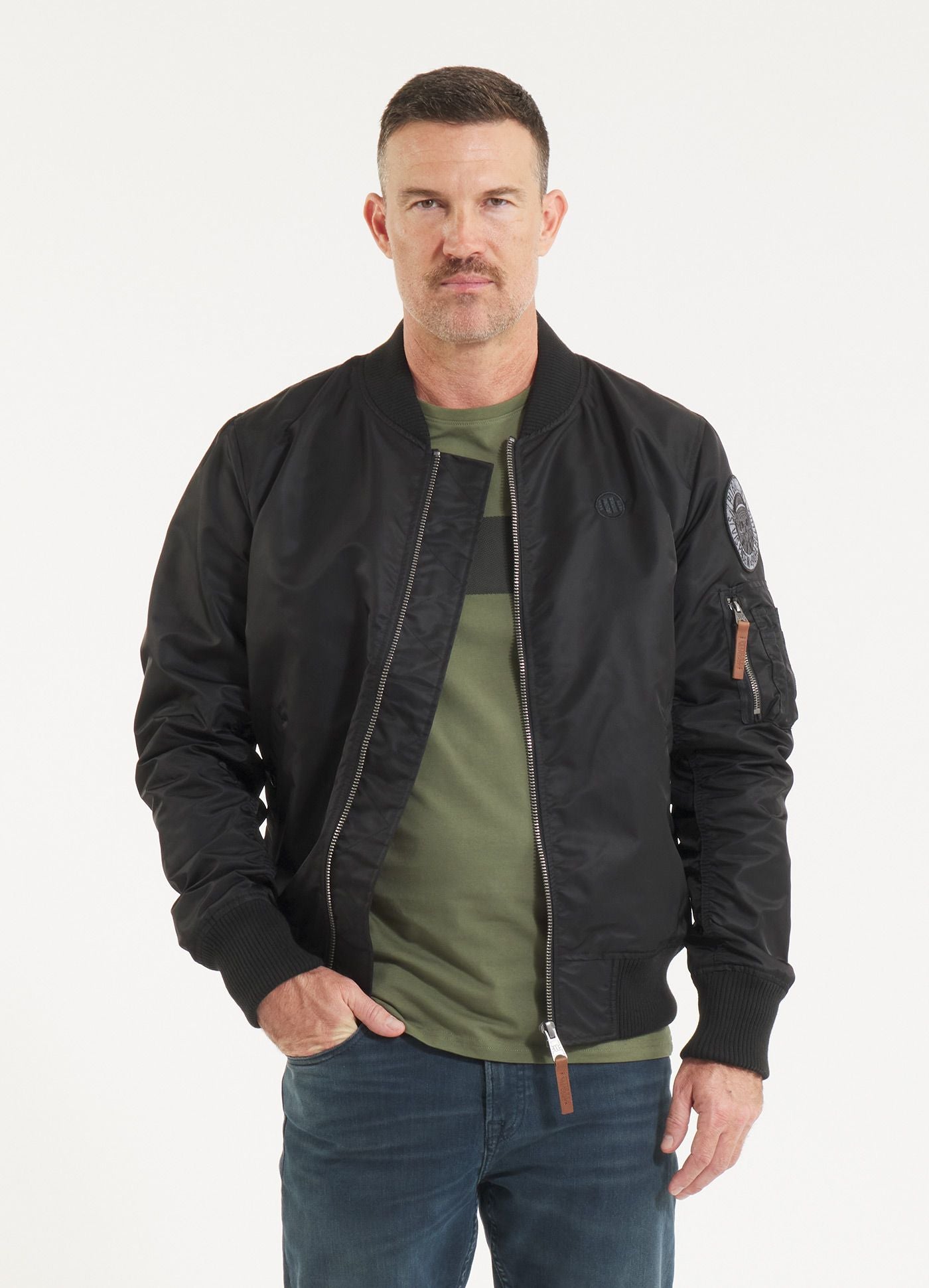 Men's jacket MA-1 Logo - Black - Pitbull Clothing