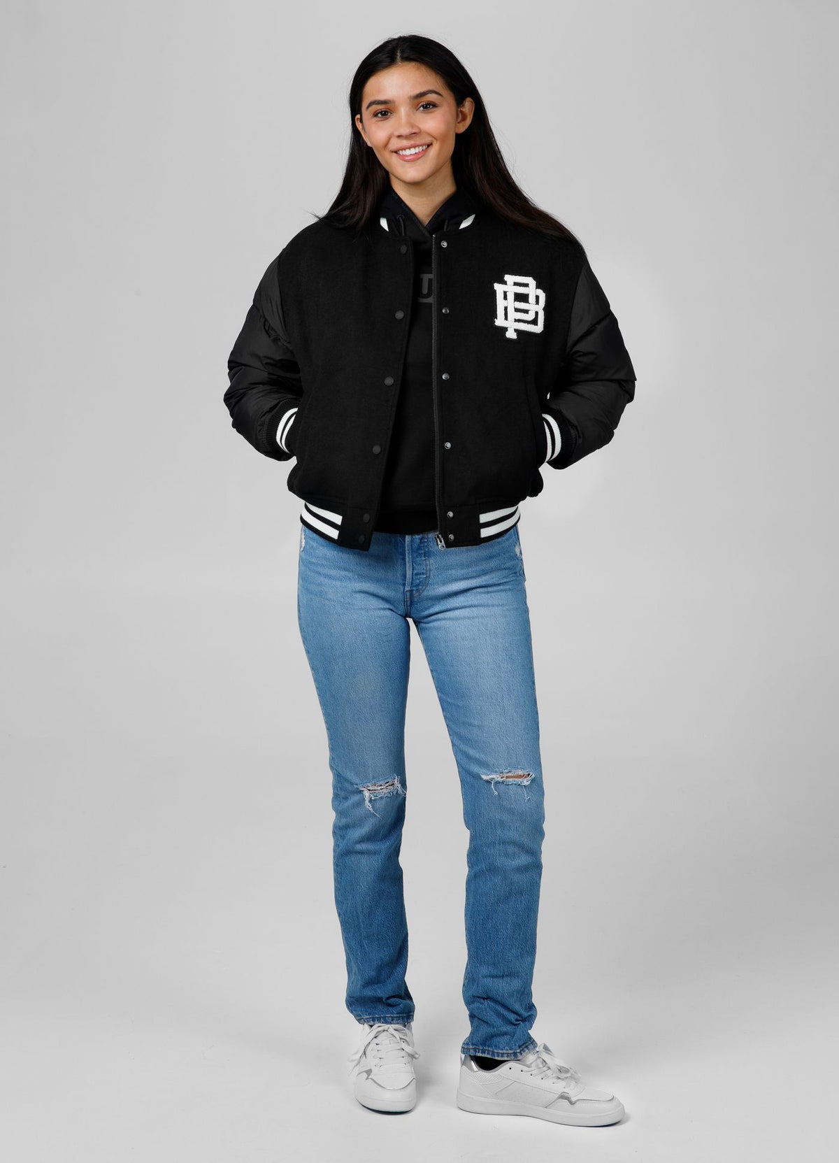 Buena Varsity Jacket - Black