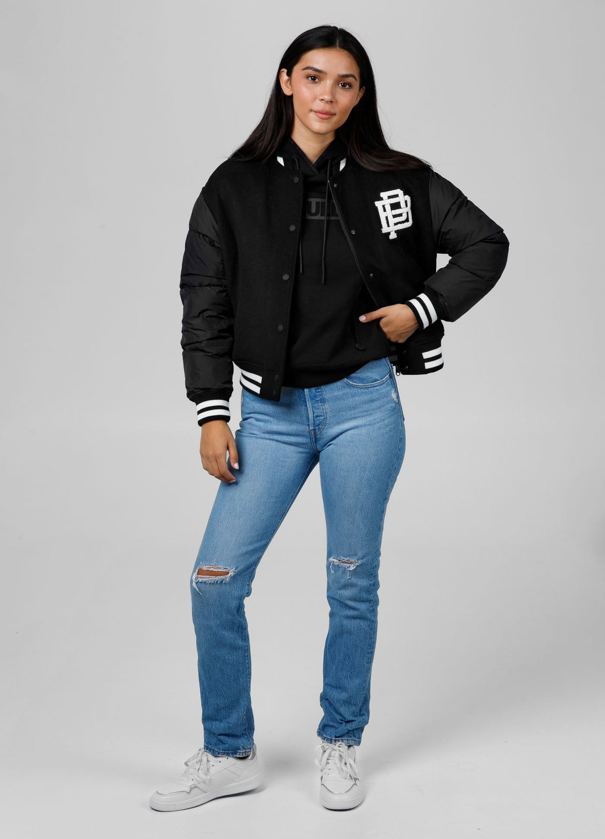 Buena Varsity Jacket - Black