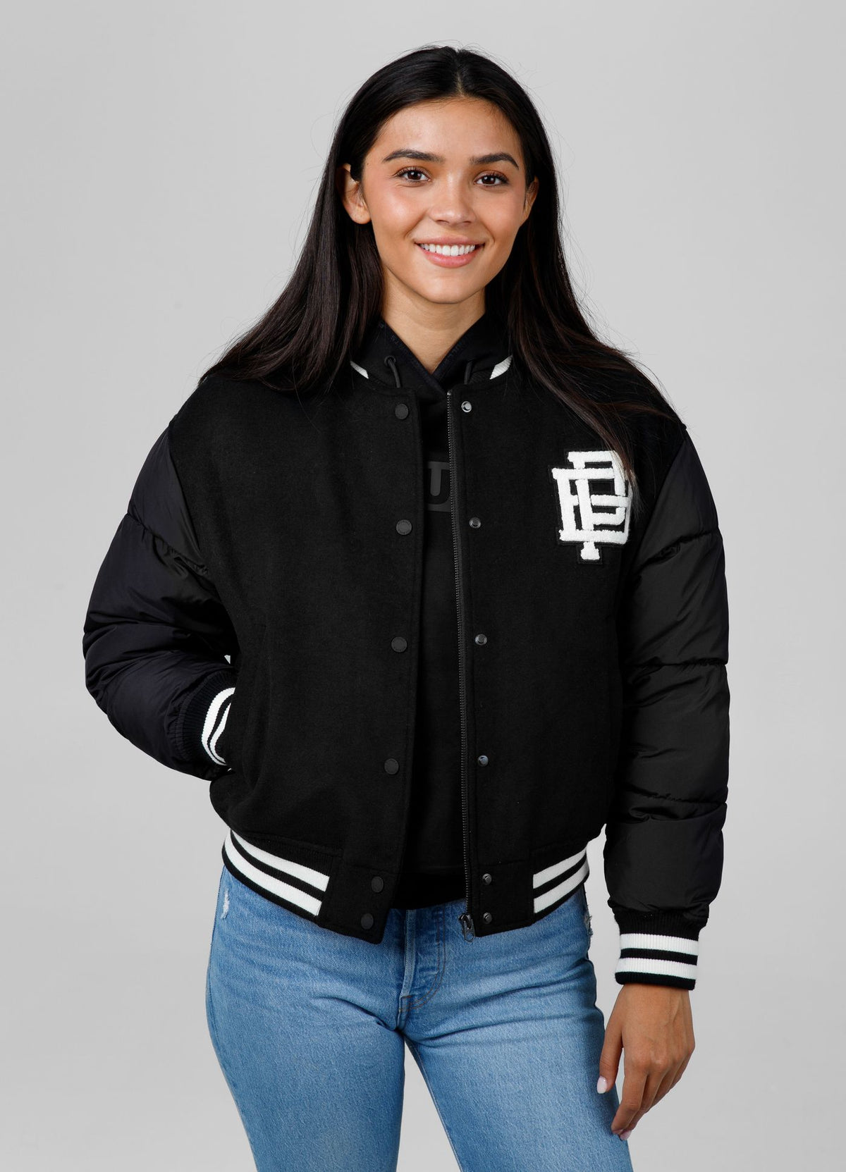 Buena Varsity Jacket - Black
