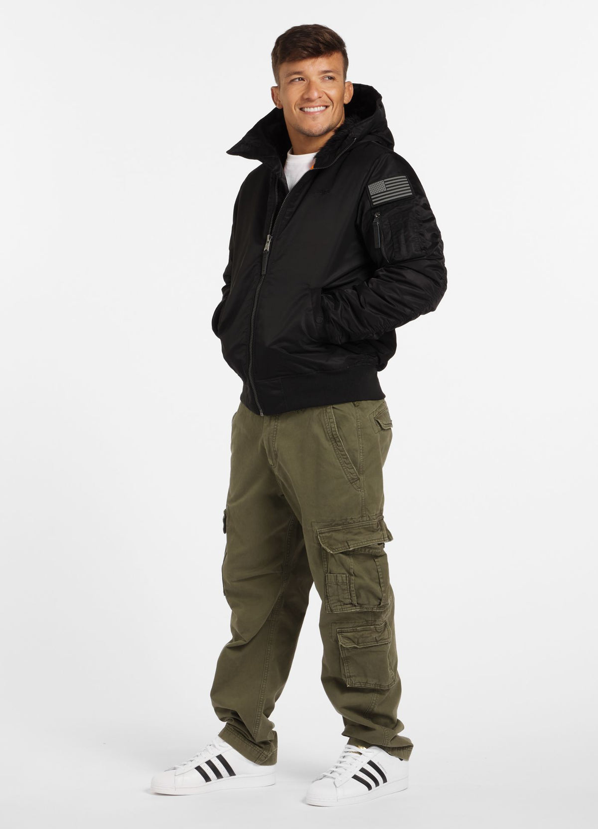 Winter bomber jacket with hood ENCINO