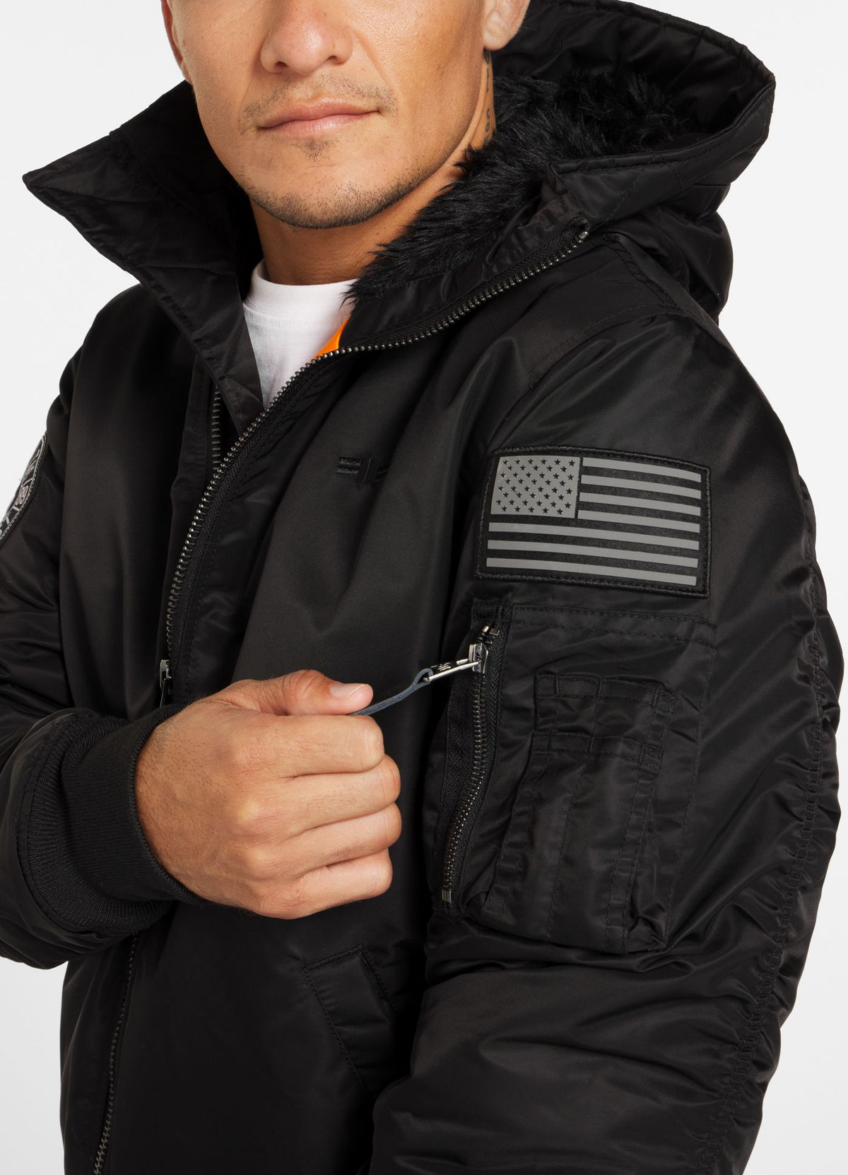 Winter bomber jacket with hood ENCINO