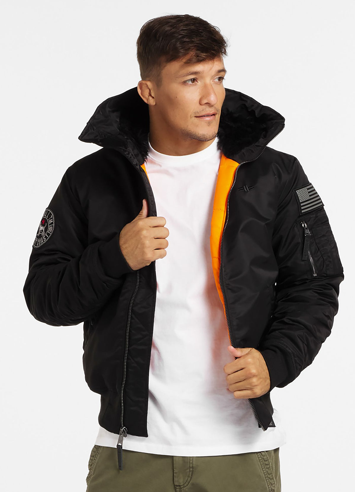 Winter bomber jacket with hood ENCINO