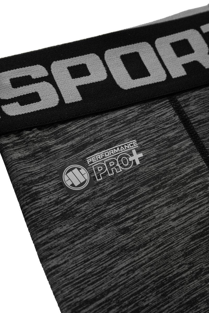 Small Logo Sports Compression Pants - Performance Pro Plus Graphite