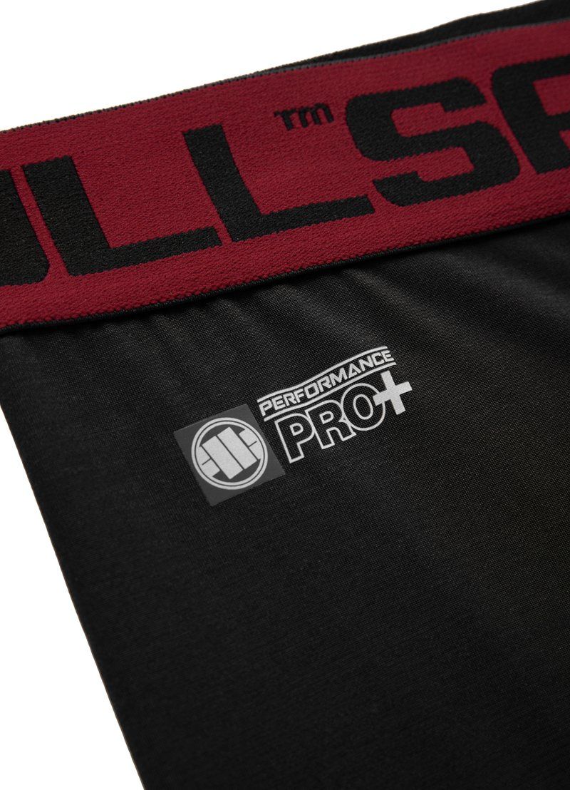 Small Logo Sports Compression Pants  Performance Pro Plus - Red