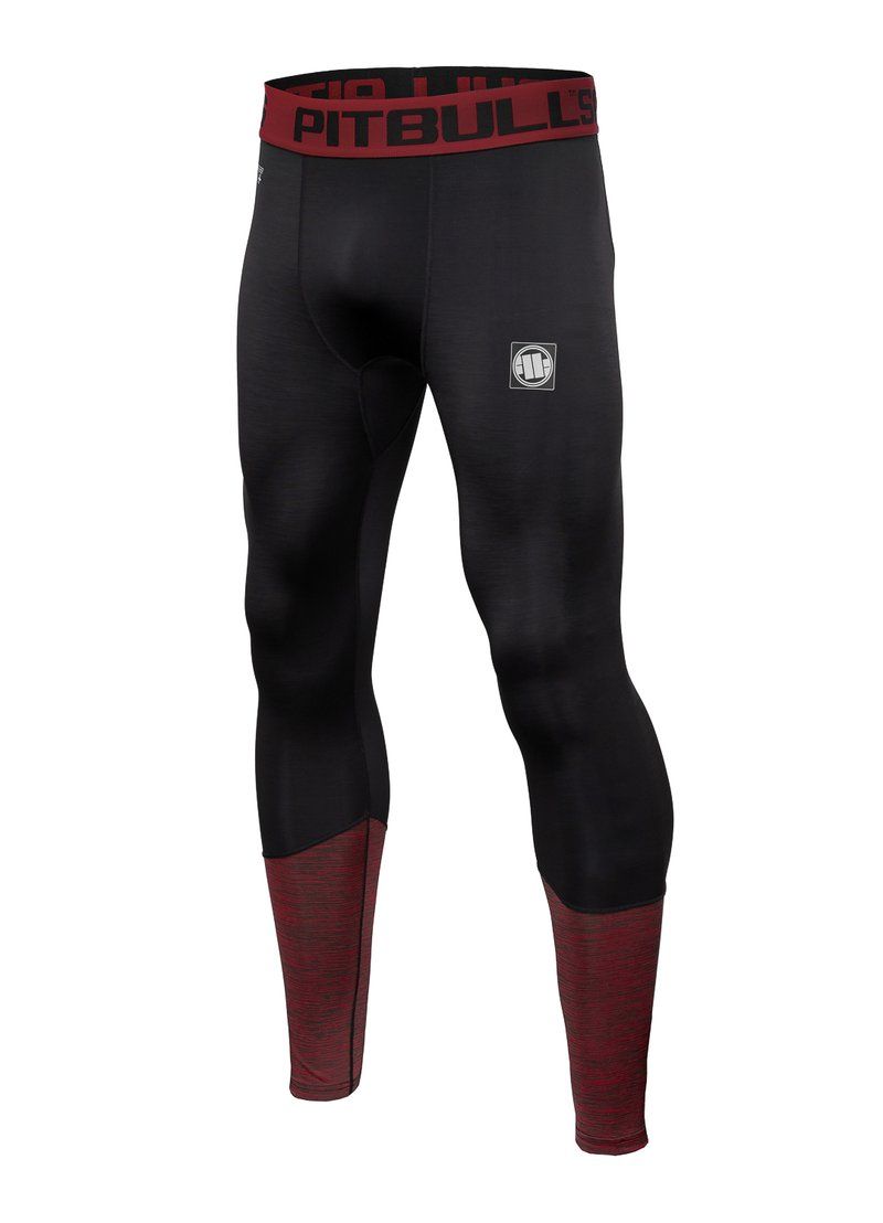 Small Logo Sports Compression Pants  Performance Pro Plus - Red