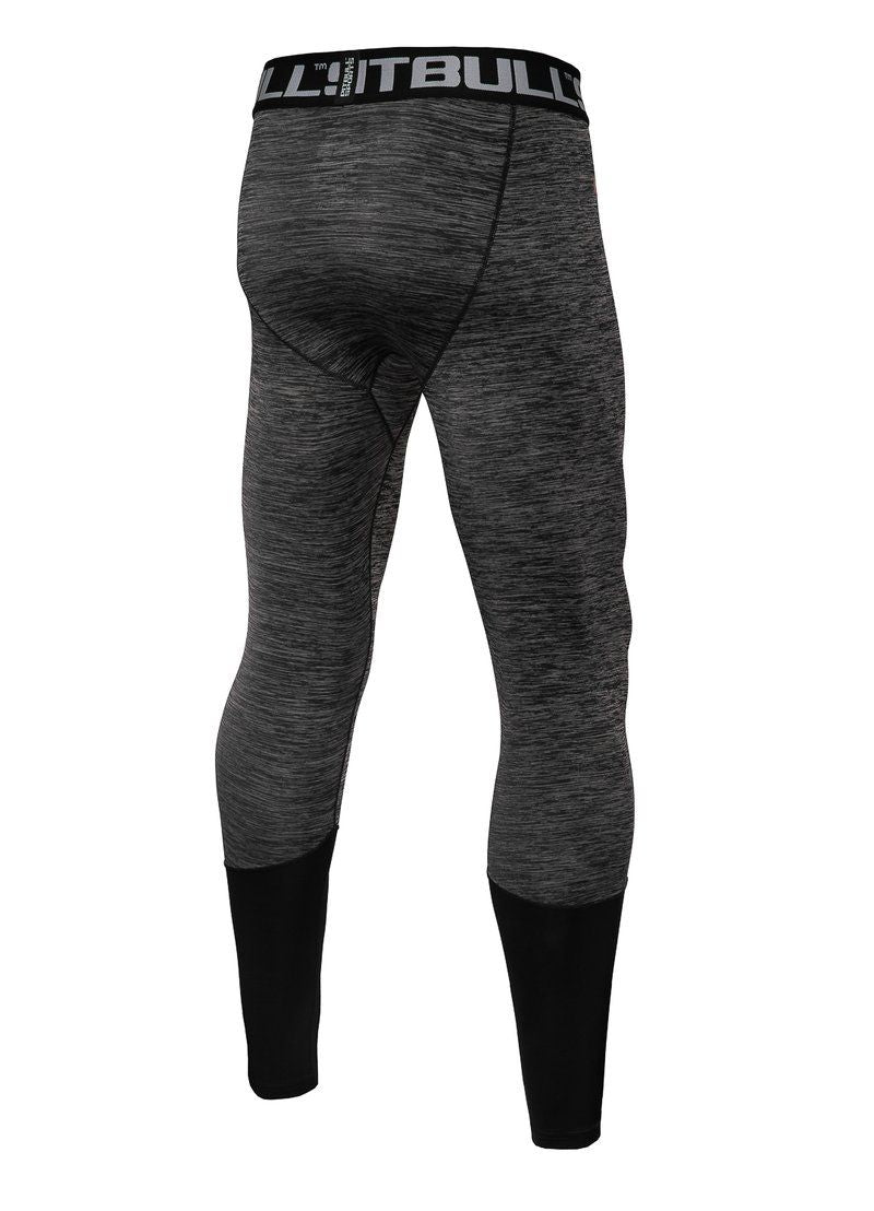 Small Logo Sports Compression Pants - Performance Pro Plus Graphite