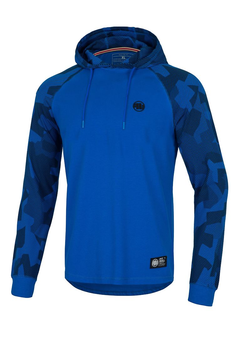 Mercado Dillard Small Logo - Blue Hooded Longsleeve Spandex