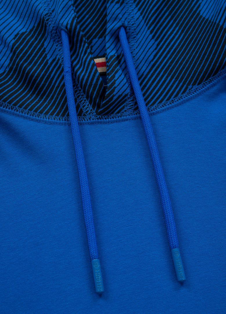 Mercado Dillard Small Logo - Blue Hooded Longsleeve Spandex