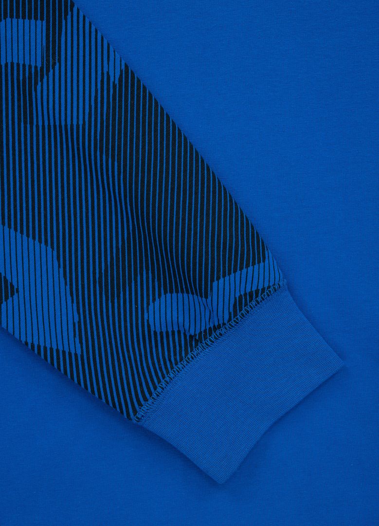 Mercado Dillard Small Logo - Blue Hooded Longsleeve Spandex