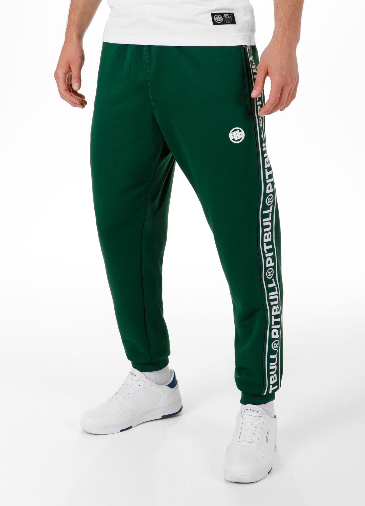 Old School Tape Logo Men&#39;s Sweatpants - Dark Green