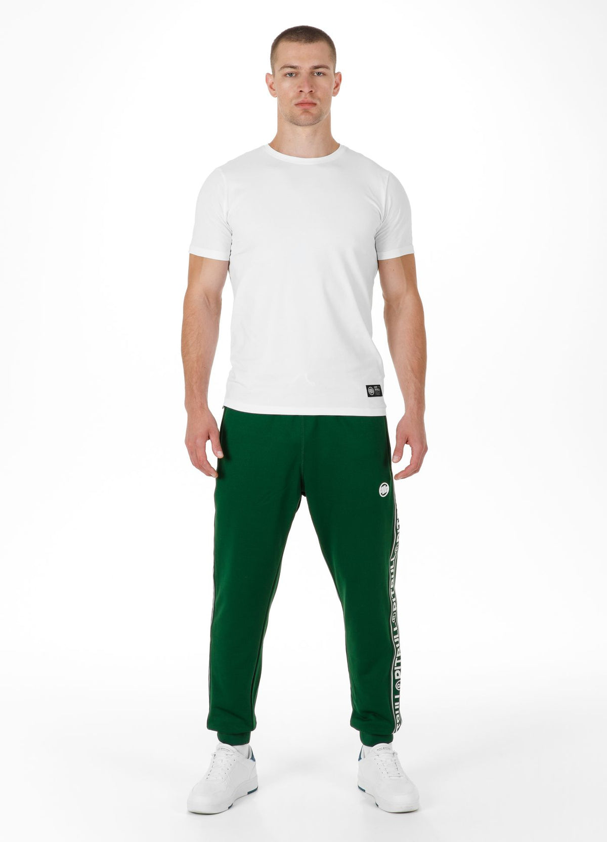 Old School Tape Logo Men&#39;s Sweatpants - Dark Green