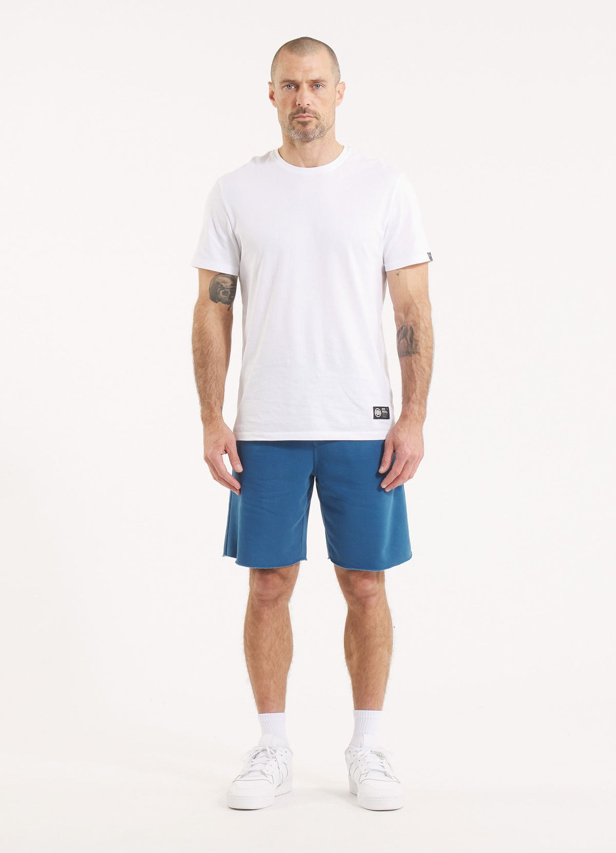 Men&#39;s Sweat shorts Washed Lancaster II - Shade blue
