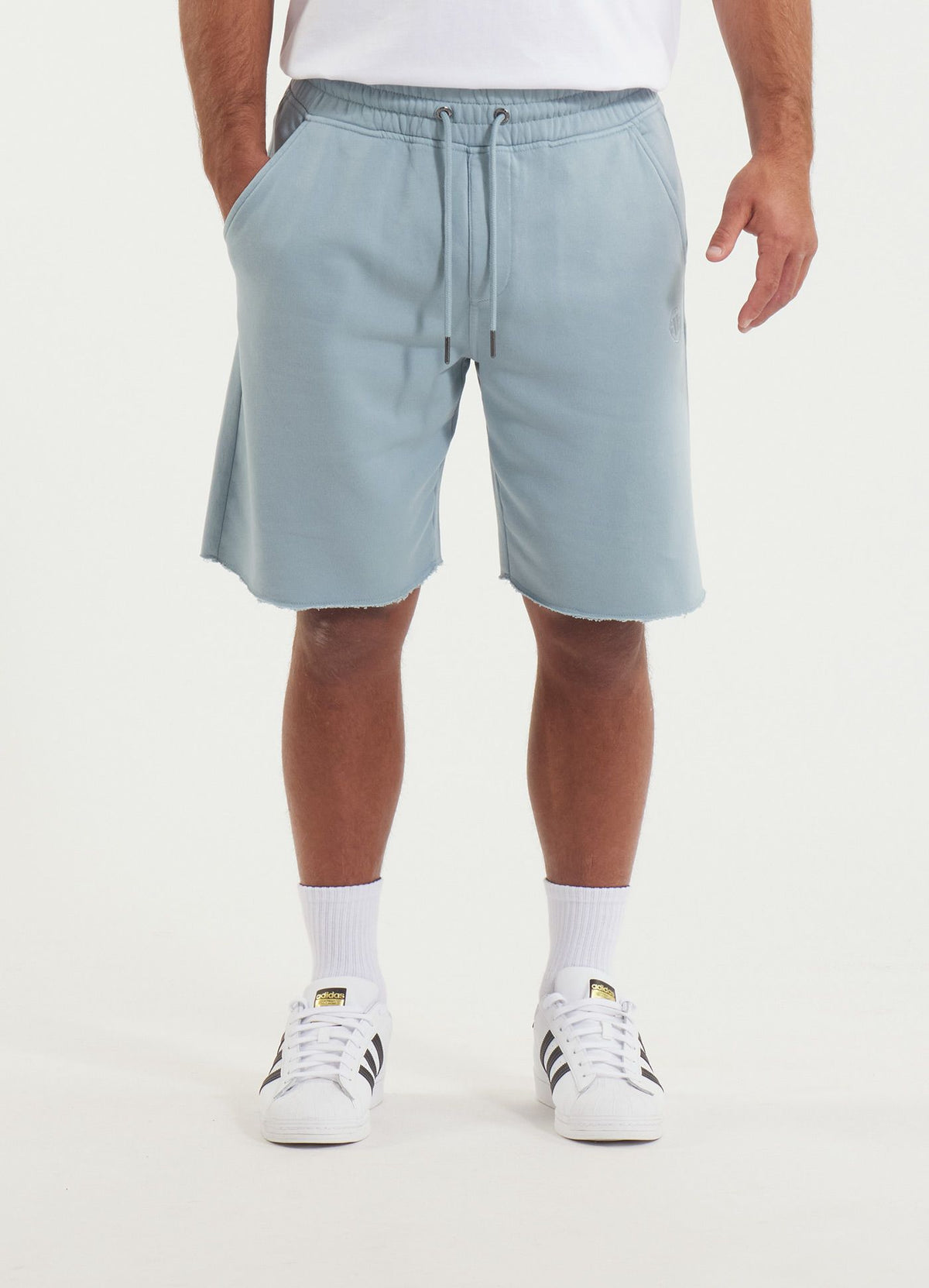 Men&#39;s Sweat shorts Washed Lancaster II - Washed blue