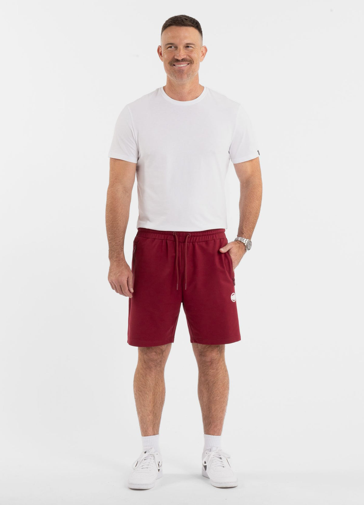 Men&#39;s sweat shorts SMALL LOGO NUGGET - Burgundy