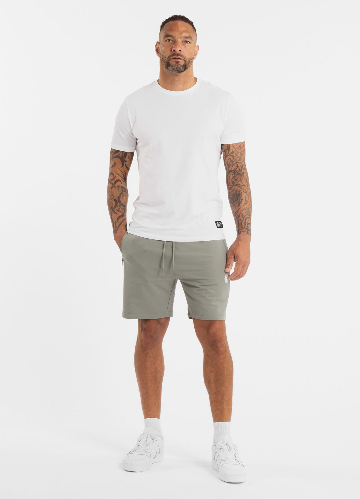 Men&#39;s sweat shorts SMALL LOGO NUGGET - Dusty Salvia