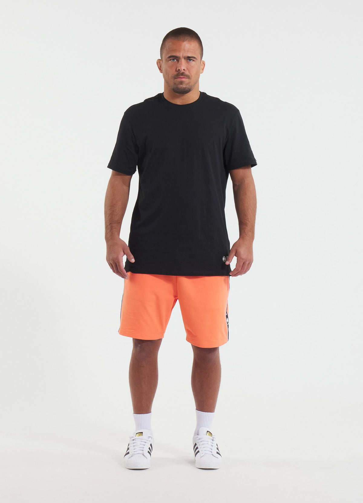 Men&#39;s sweat shorts TAPE NUGGET - Bright salmon