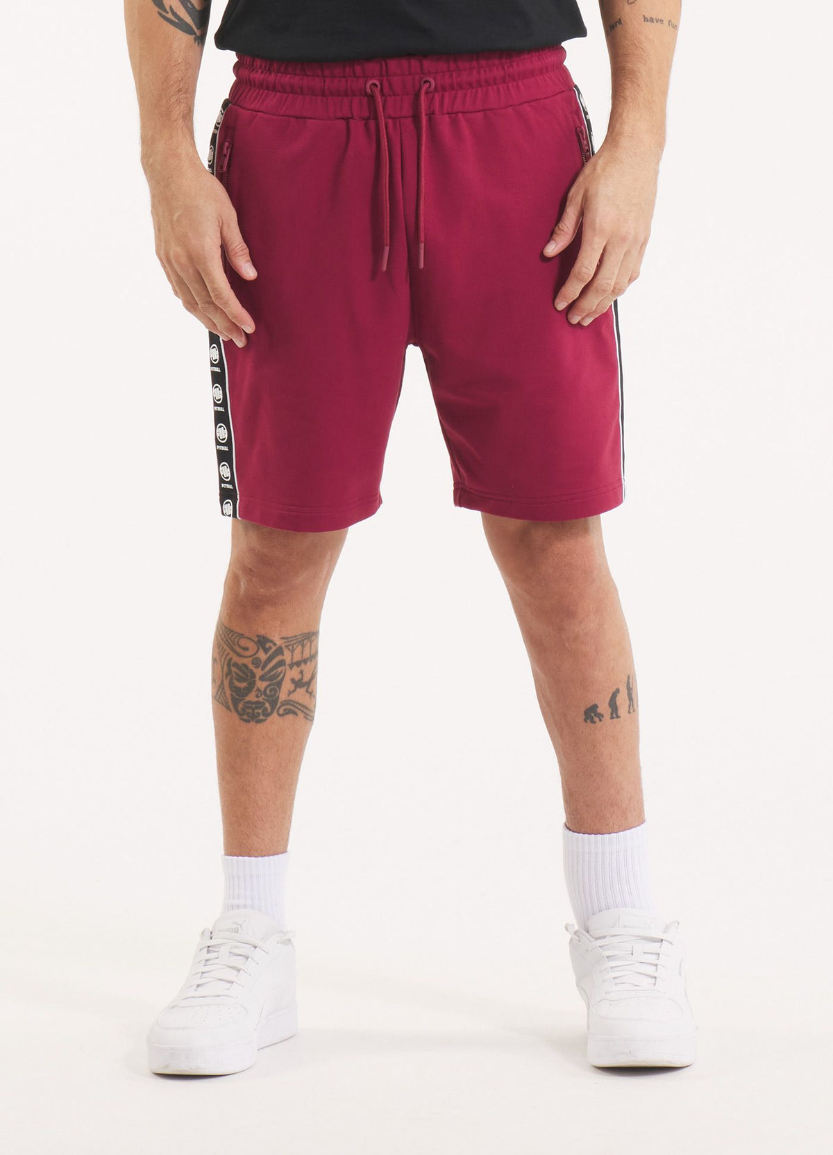 Men&#39;s sweat shorts TAPE NUGGET - Burgundy