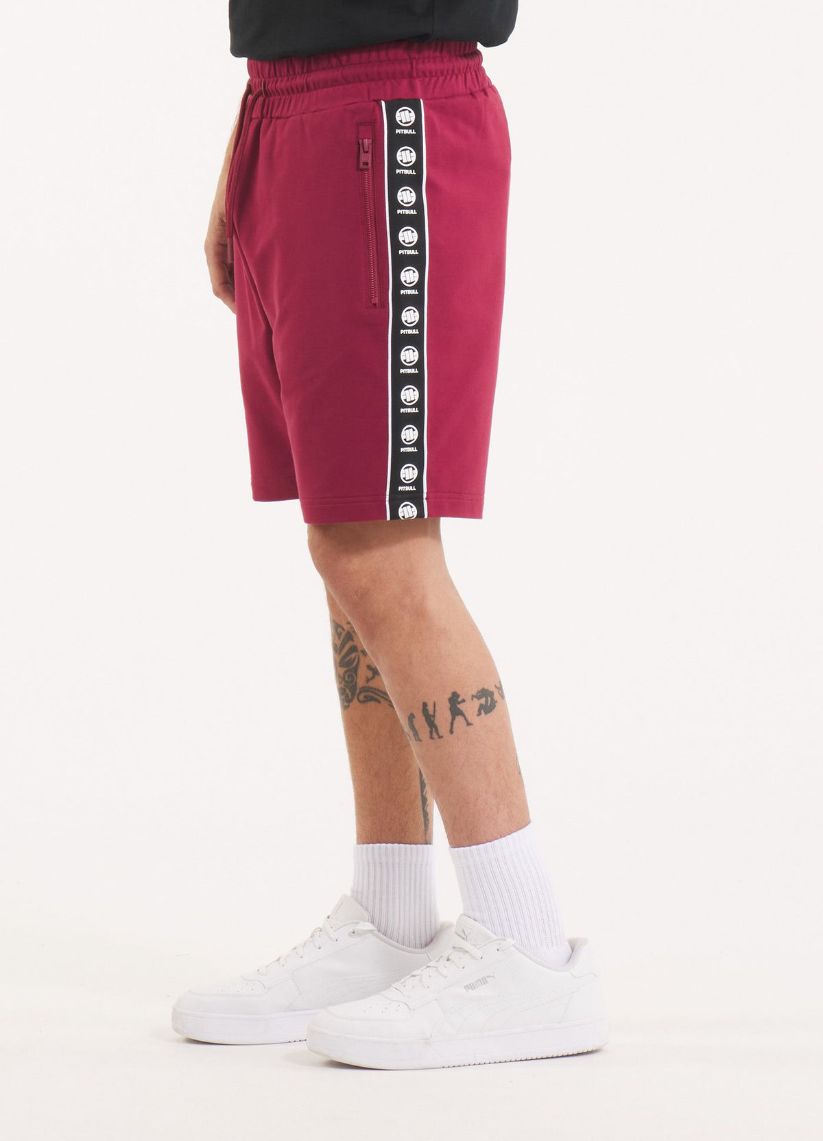 Men&#39;s sweat shorts TAPE NUGGET - Burgundy