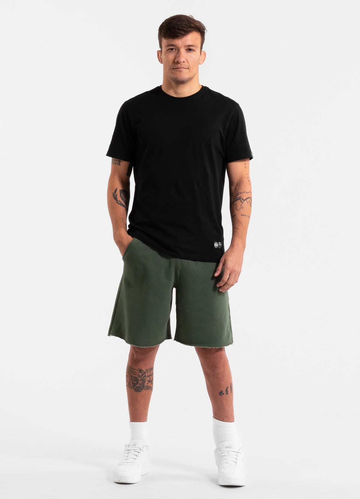 Men&#39;s Sweat shorts Washed Lancaster II - Washed green