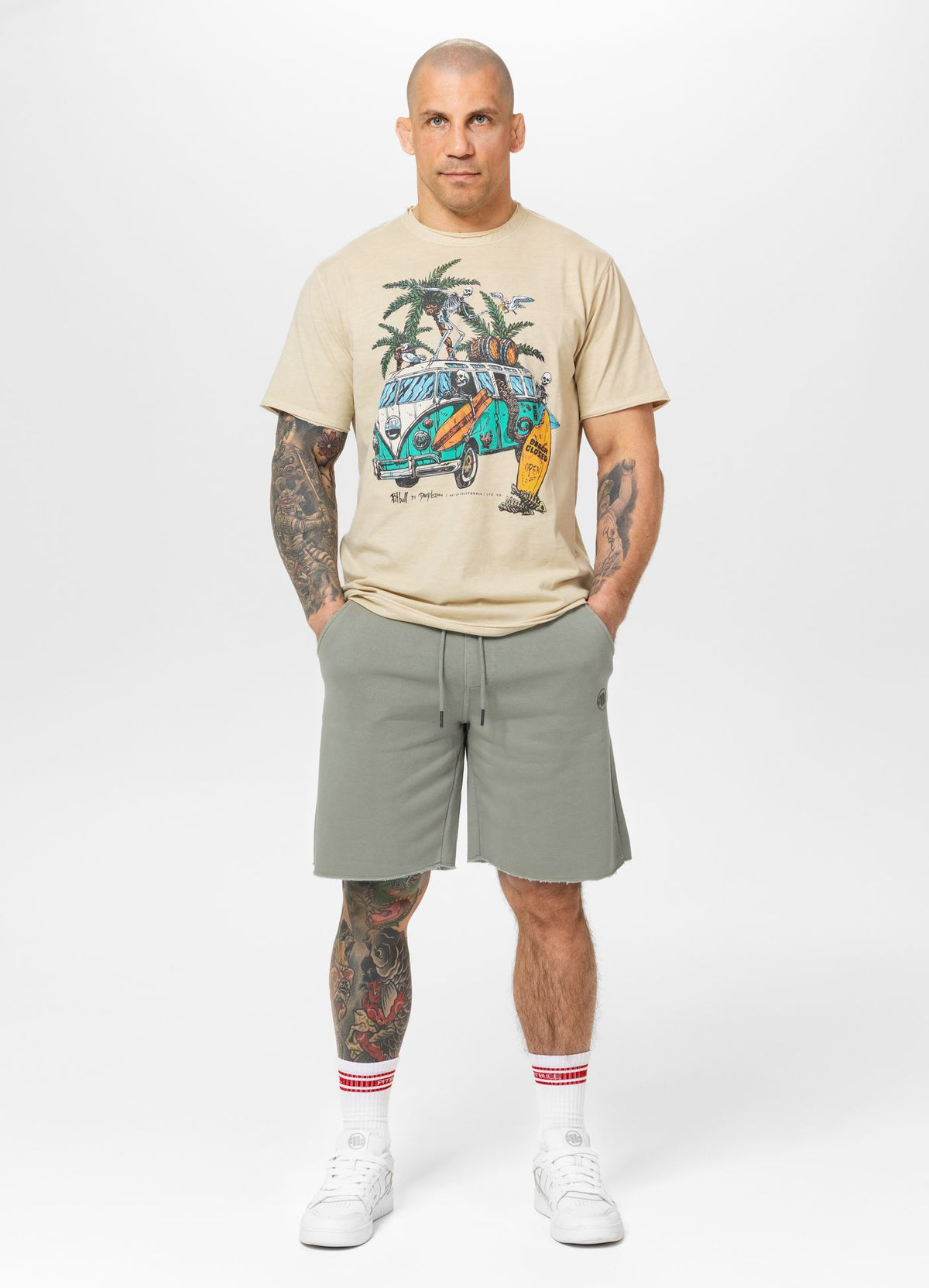 Men&#39;s Sweat shorts Washed Lancaster II - Gray harbour