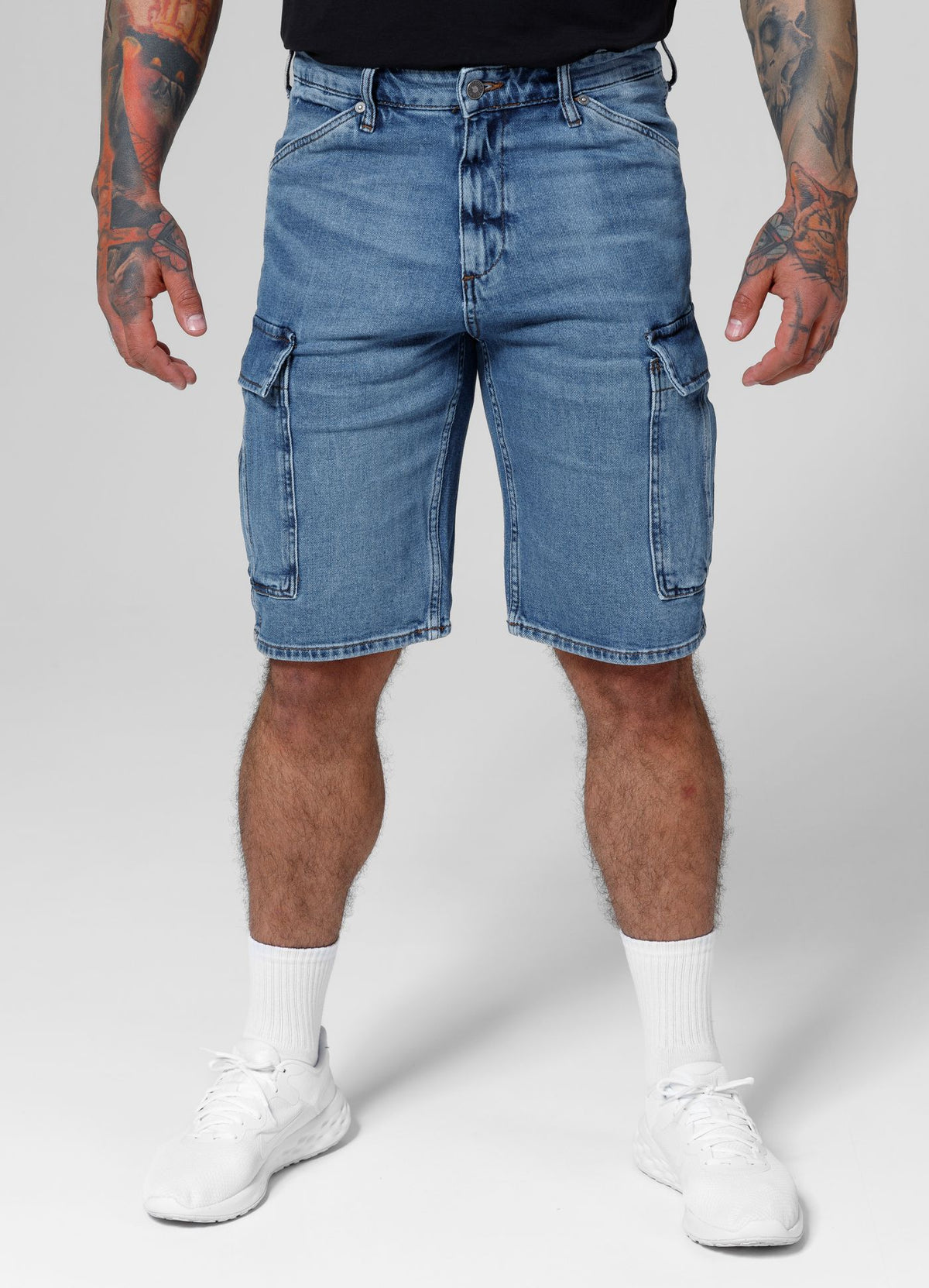 Deerhorn Men’s Carpenter Denim Shorts- Light Blue